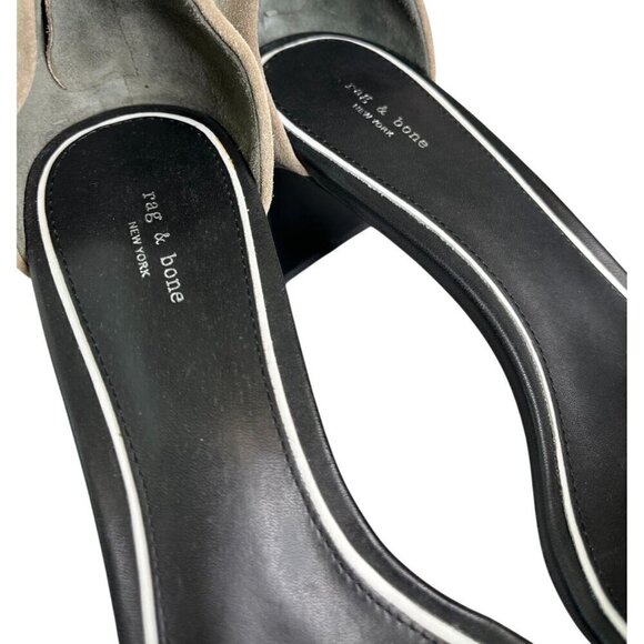 Rag & Bone Ellis Suede Block Heel Sandal Light Sand Beige | Size 38 US 8 - Picture 8 of 11